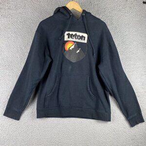Teton Gravity Research Hoodie Sweatshirt Black Men’s Size L  ***READ FLAW***